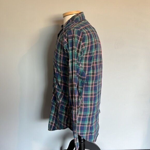 Gitman Bros Small Blue Green Plaid Made in USA - Picture 2 of 4